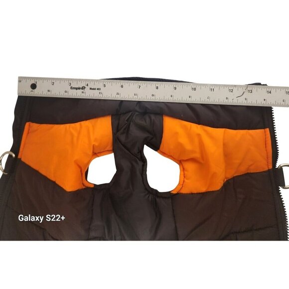 Adjustable Two-Tone Padded Dog Jacket With Zipper & D-Ring Leash Attachment - Picture 6 of 12